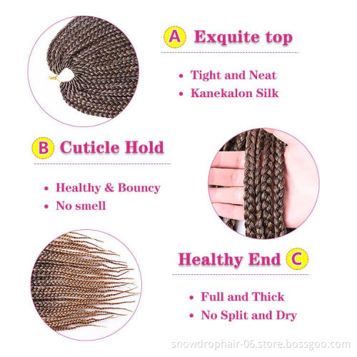 Julianna Wholesale Knotless Box Braid Crochet Hair 14" 18" 22" Ombre Synthetic Braiding Hair Extensions For Women Crochet Braids